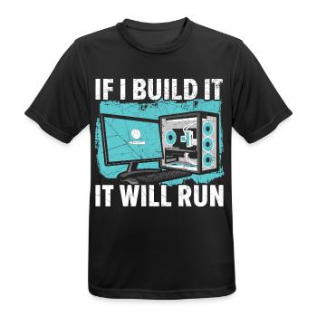 Sie haben den Link angeklickt, oder? - Männer T-Shirt atmungsaktiv - Schwarz - Vorne - AI Model Male 178 light (178cm)