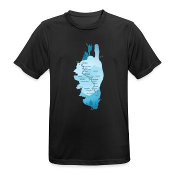 Wandern Korsika GR 20 Karte GR20 Korsika Wandern GR20 - Männer T-Shirt atmungsaktiv - Schwarz - Vorne - AI Model Male 178 light (178cm)