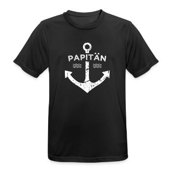 Papitän Geschenkidee Weihnachten Geburtstag - Männer T-Shirt atmungsaktiv - Schwarz - Vorne - AI Model Male 178 light (178cm)