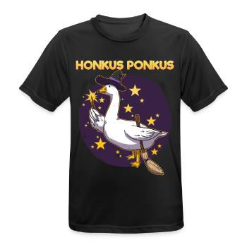 Goose Witch - Männer T-Shirt atmungsaktiv - Schwarz - Vorne - AI Model Male 178 light (178cm)