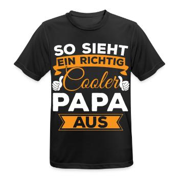Cooler Papa Shirt - Geschenk für den coolsten Papa - Männer T-Shirt atmungsaktiv - Schwarz - Vorne - AI Model Male 178 light (178cm)