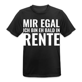 Mir egal ich bin eh bald in Rente - Männer T-Shirt atmungsaktiv - Schwarz - Vorne - AI Model Male 178 light (178cm)