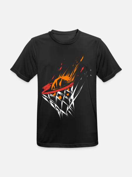 Basketball Korbleger in Flammen - Männer T-Shirt atmungsaktiv - Schwarz