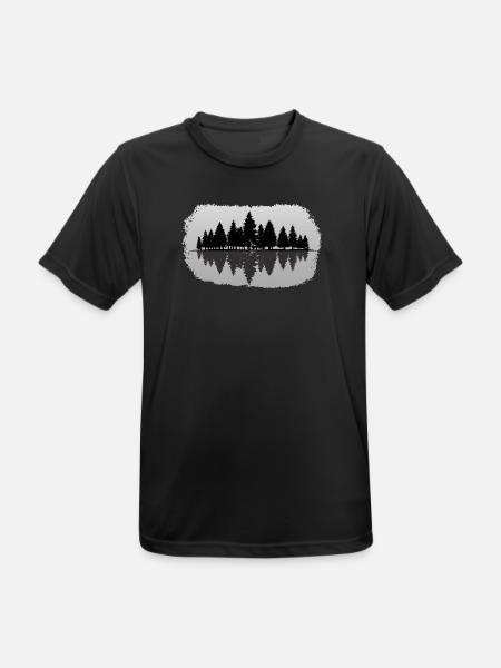 Wald - Forest Landschaft Natur Bäume - Männer T-Shirt atmungsaktiv - Schwarz
