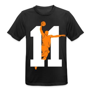 NUMMER 11 BASKETBALL 11. GEBURTSTAG - Männer T-Shirt atmungsaktiv - Schwarz - Vorne - AI Model Male 178 light (178cm)