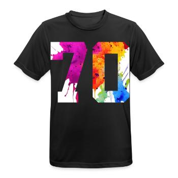 NUMMER 70 JAHRE ALT 70. GEBURTSTAG - Männer T-Shirt atmungsaktiv - Schwarz - Vorne - AI Model Male 178 light (178cm)