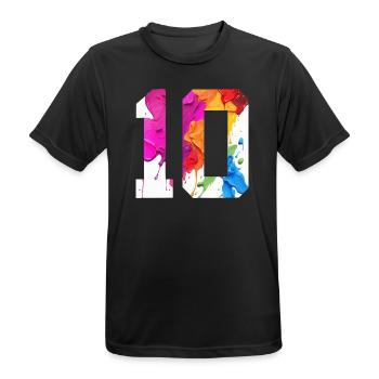 FARBIG NUMMER 10 BUNT 10. GEBURTSTAG - Männer T-Shirt atmungsaktiv - Schwarz - Vorne - AI Model Male 178 light (178cm)