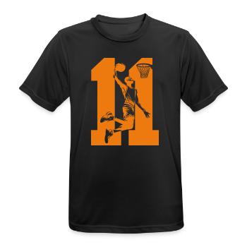 NUMMER 11 BASKETBALL 11. GEBURTSTAG - Männer T-Shirt atmungsaktiv - Schwarz - Vorne - AI Model Male 178 light (178cm)