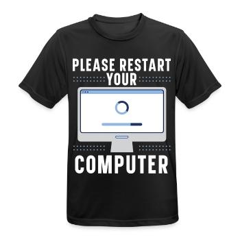 Fragen Sie mich über Informationstechnologie - Männer T-Shirt atmungsaktiv - Schwarz - Vorne - AI Model Male 178 light (178cm)