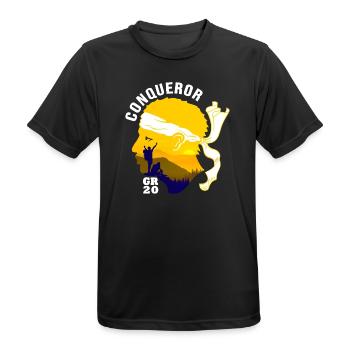 Eroberer GR20 Korsika Wandern - Männer T-Shirt atmungsaktiv - Schwarz - Vorne - AI Model Male 178 light (178cm)
