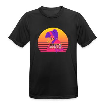 Synthwave Girl - Men's Breathable T-Shirt - black - Front - AI Model Male 178 light (178cm)