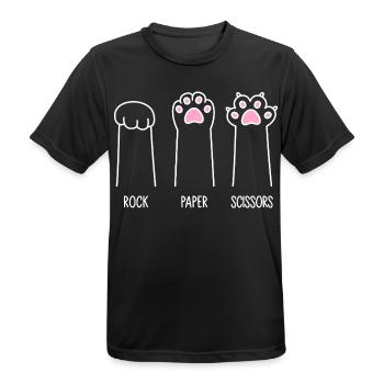 Rock Paper Scissors - Cat Paws - Men's Breathable T-Shirt - black - Front - AI Model Male 178 light (178cm)