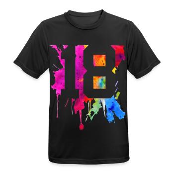18 JAHRE 18. GEBURTSTAG - Männer T-Shirt atmungsaktiv - Schwarz - Vorne - AI Model Male 178 light (178cm)