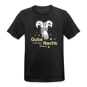 Schaf Schafbock gute Nacht - Männer T-Shirt atmungsaktiv - Schwarz - Vorne - AI Model Male 178 light (178cm)