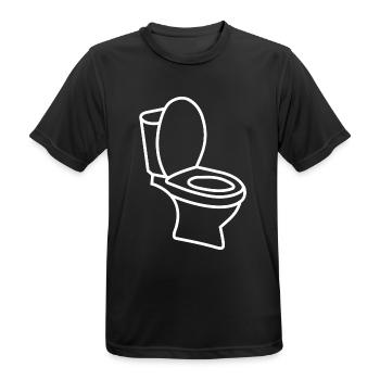 Klo WC Toilette - Männer T-Shirt atmungsaktiv - Schwarz - Vorne - AI Model Male 178 light (178cm)