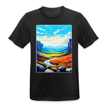 High Cup Nick Cumbria Vintage Travel Poster WPA - Men's Breathable T-Shirt - black - Front - AI Model Male 178 light (178cm)