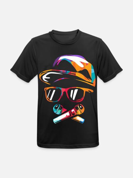 Stampfender Hiphop Straßenbeat - Männer T-Shirt atmungsaktiv - Schwarz