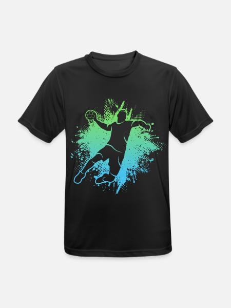 Handballer Handballspieler Kinder Jungen Handball - Männer T-Shirt atmungsaktiv - Schwarz
