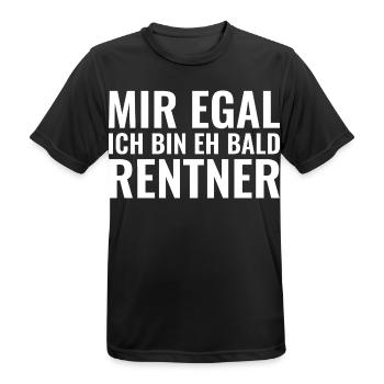 Mir egal ich bin eh bald Rentner - Männer T-Shirt atmungsaktiv - Schwarz - Vorne - AI Model Male 178 light (178cm)