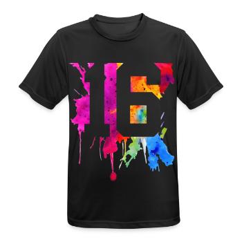 16 YEARS 16TH BIRTHDAY - Men's Breathable T-Shirt - black - Front - AI Model Male 178 light (178cm)
