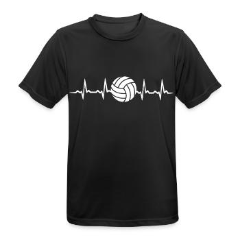 Herzschlag volleyball - Männer T-Shirt atmungsaktiv - Schwarz - Vorne - AI Model Male 178 light (178cm)
