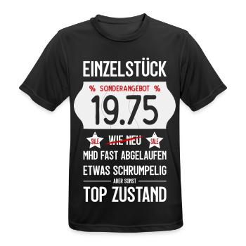 51. GEBURTSTAG 1975 EINZELSTÜCK PREISSCHILD - Männer T-Shirt atmungsaktiv - Schwarz - Vorne - AI Model Male 178 light (178cm)