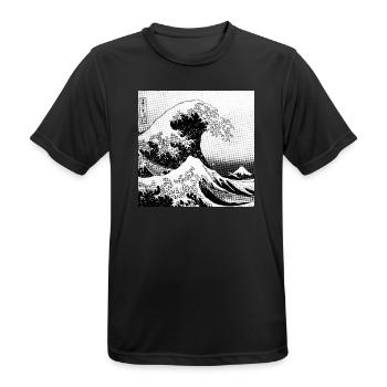 Japanische Welle Kanagawa Style bd - Männer T-Shirt atmungsaktiv - Schwarz - Vorne - AI Model Male 178 light (178cm)