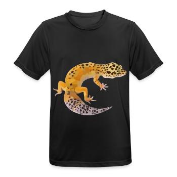 Smaragdgrüner Gecko Terrarienbewohner - Männer T-Shirt atmungsaktiv - Schwarz - Vorne - AI Model Male 178 light (178cm)