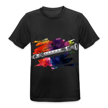 Spritzige Blockflöte Musikunterricht - Männer T-Shirt atmungsaktiv - Schwarz - Vorne - AI Model Male 178 light (178cm)