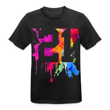 21 YEARS OLD 21ST BIRTHDAY - Men's Breathable T-Shirt - black - Front - AI Model Male 178 light (178cm)