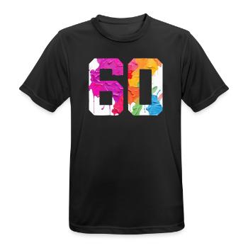 FARBIG NUMMER 60 BUNT 60. GEBURTSTAG - Männer T-Shirt atmungsaktiv - Schwarz - Vorne - AI Model Male 178 light (178cm)