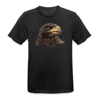 Adler, Falke, Greifvogel aus Falknerei, braun - Männer T-Shirt atmungsaktiv - Schwarz - Vorne - AI Model Male 178 light (178cm)