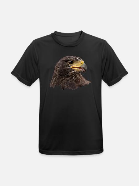 Adler, Falke, Greifvogel aus Falknerei, braun - Männer T-Shirt atmungsaktiv - Schwarz