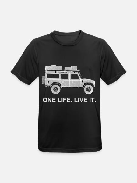 Dachzelt Offroad 4x4 Reisefahrzeug T-Shirt - Männer T-Shirt atmungsaktiv - Schwarz