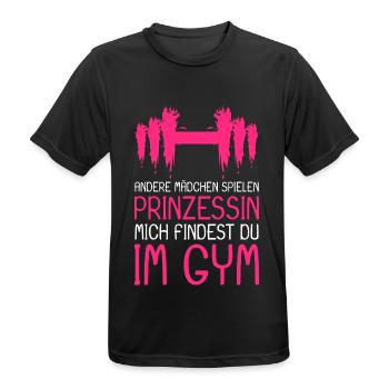 Prinzessin Gym Spruch - Prinzessin im Gym - Männer T-Shirt atmungsaktiv - Schwarz - Vorne - AI Model Male 178 light (178cm)