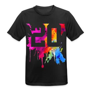 20 JAHRE 20. GEBURTSTAG - Männer T-Shirt atmungsaktiv - Schwarz - Vorne - AI Model Male 178 light (178cm)