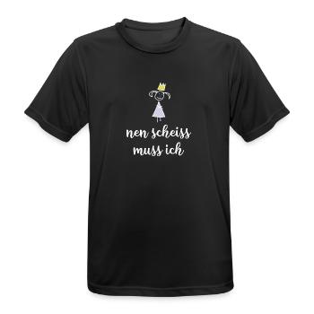 Nen Scheiss muss ich - Männer T-Shirt atmungsaktiv - Schwarz - Vorne - AI Model Male 178 light (178cm)