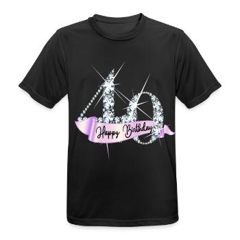 Happy Birthday 40. Geburtstag Geschenk Diamanten - Männer T-Shirt atmungsaktiv - Schwarz - Vorne - AI Model Male 178 light (178cm)