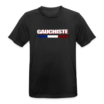 Gauchiste - T-shirt respirant Homme - noir - Devant - AI Model Male 178 light (178cm)