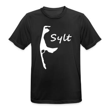 Sylt - Männer T-Shirt atmungsaktiv - Schwarz - Vorne - AI Model Male 178 light (178cm)