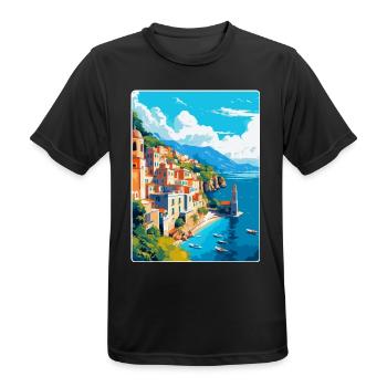 Amalfi Italien Vintage Reiseposter WPA Souvenir - Männer T-Shirt atmungsaktiv - Schwarz - Vorne - AI Model Male 178 light (178cm)