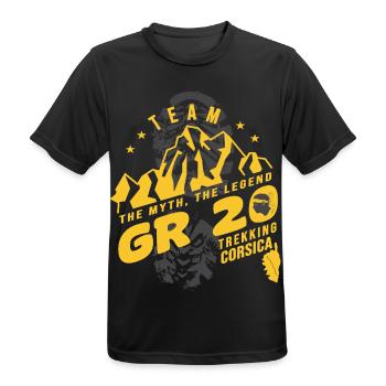 GR 20 Trekking GR 20 Korsika - Männer T-Shirt atmungsaktiv - Schwarz - Vorne - AI Model Male 178 light (178cm)