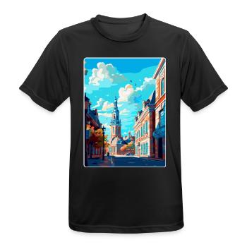 Breda Niederlande Vintage Reiseplakat Souvenir - Männer T-Shirt atmungsaktiv - Schwarz - Vorne - AI Model Male 178 light (178cm)