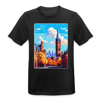 Manchester England Uk Reise Poster Souvenir WPA - Männer T-Shirt atmungsaktiv - Schwarz - Vorne - AI Model Male 178 light (178cm)
