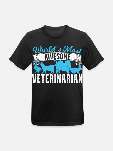 Weltbester Tierarzt - Männer T-Shirt atmungsaktiv - Schwarz