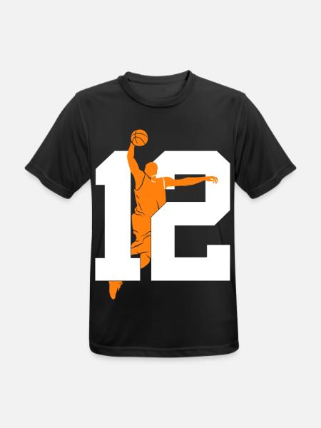 NUMMER 12 BASKETBAL 12E VERJAARDAG - Mannen T-shirt ademend actief - zwart