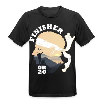 Hike Finisher GR20 Korsika Wanderer - Männer T-Shirt atmungsaktiv - Schwarz - Vorne - AI Model Male 178 light (178cm)