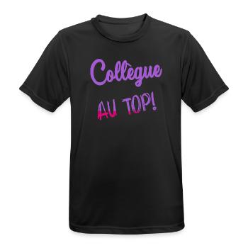 KOLLEGE - Männer T-Shirt atmungsaktiv - Schwarz - Vorne - AI Model Male 178 light (178cm)