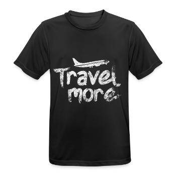 Travel - Männer T-Shirt atmungsaktiv - Schwarz - Vorne - AI Model Male 178 light (178cm)