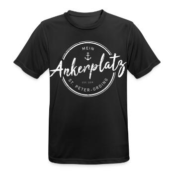Mein Ankerplatz St. Peter-Ording Heimat Nordsee - Männer T-Shirt atmungsaktiv - Schwarz - Vorne - AI Model Male 178 light (178cm)